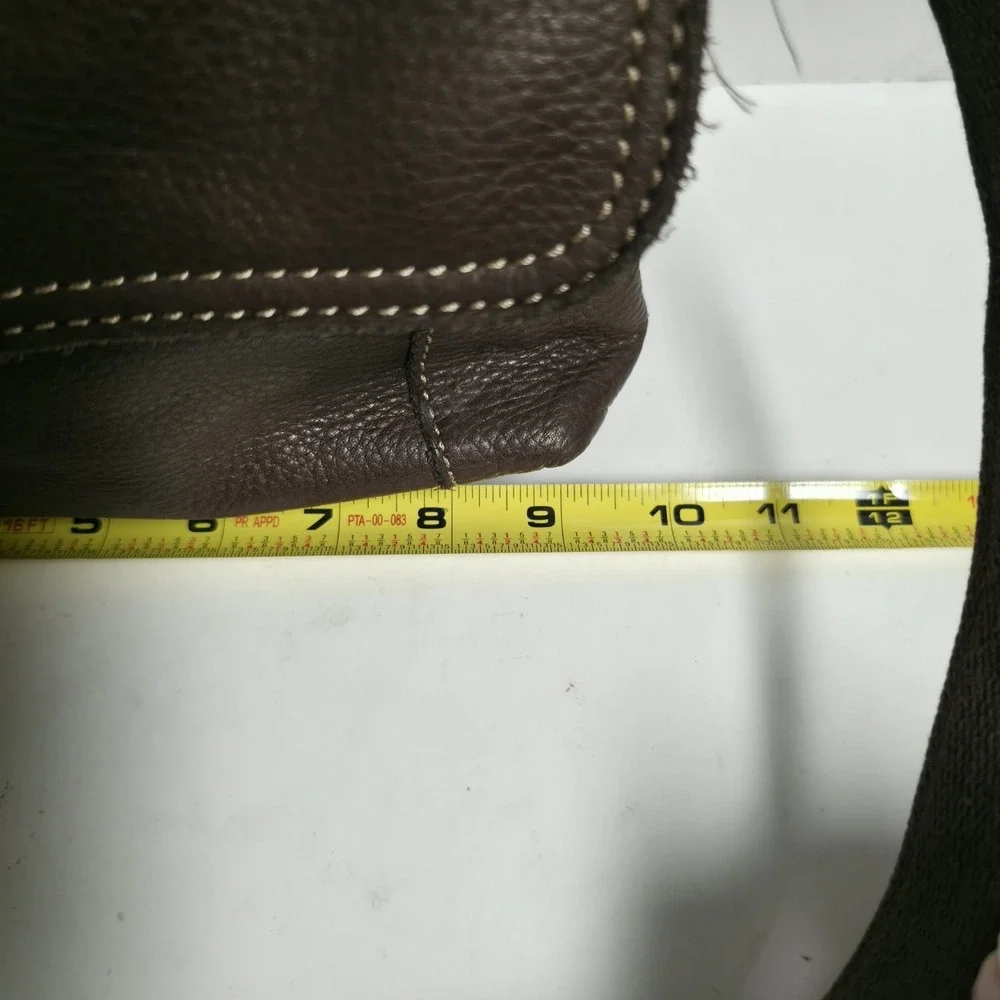 FOSSIL Brown Pebbled Leather Crossbody Messenger Bag Flap Zip Organizer Purse